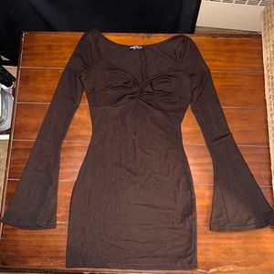 Shein brown bodycon mini dress size x-small. Never worn!!